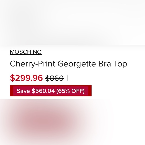 MOSCHINO
Cherry-Print Georgette Bra Top. NWT - Picture 4 of 5